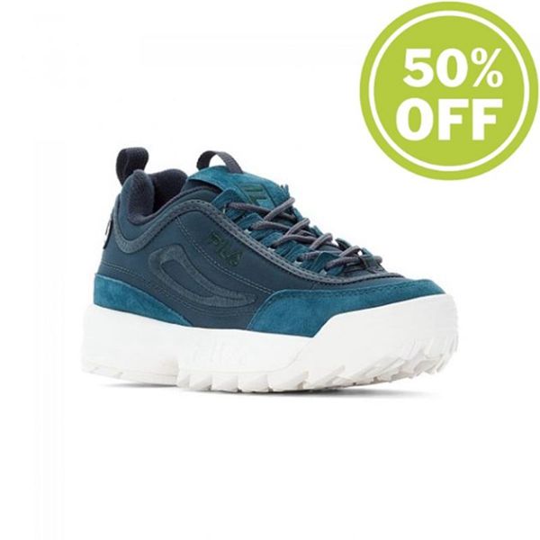 Zapatillas Fila Mujer Azules - Disruptor Satin Low Wmn Atlantic-Deep Low-Cut - España 531409IBH